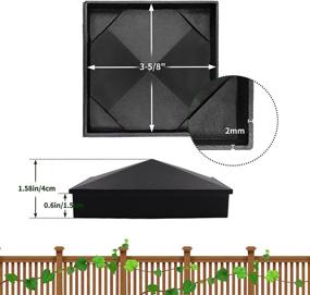 img 2 attached to 🔲 Premium 4x4 Aluminum Pyramid Post Caps for 4x4 Nominal Wood Post (Actual 3.5" x 3.5"), Matte Finish Powder Coated, Ideal for Fence Wood Posts on Decks or Corridors - Black (4 Pack)