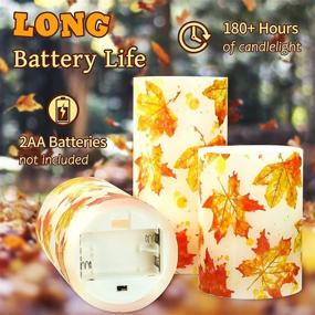 img 3 attached to Enhance Your Fall Ambiance with SILVERSTRO LED Flameless Candles: Autumn Maple Leaves Theme Set of 3, Battery Operated with Remote Control