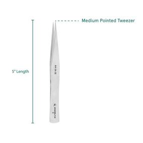 img 3 attached to 🔪 Stainless Steel Fine-Tip Tweezer - 5 inch Length for Precise Plucking and Grooming