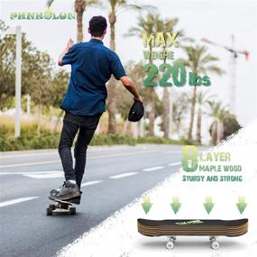 img 2 attached to 🛹 PHNHOLUN Complete Skateboards for Beginners - Perfect for Skateboarding Enthusiasts