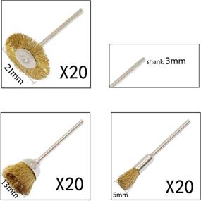 img 1 attached to 60-Piece Brass Wire Brush Cup Wheels Polishing Kit for Die Grinder Rotary Tools, 3MM Mandrel, Polishing Attachment, Cleaning Brush - PHYHOO Accessories