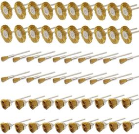 img 4 attached to 60-Piece Brass Wire Brush Cup Wheels Polishing Kit for Die Grinder Rotary Tools, 3MM Mandrel, Polishing Attachment, Cleaning Brush - PHYHOO Accessories