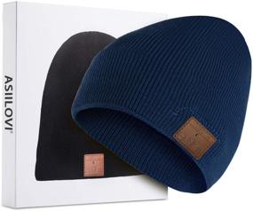 img 4 attached to 🎧 ASIILOVI Bluetooth Beanie: Wireless Winter Hat with Bluetooth 5.0, Double Fleece Lined, Mic, HD Speakers - Unisex (01-Blue)