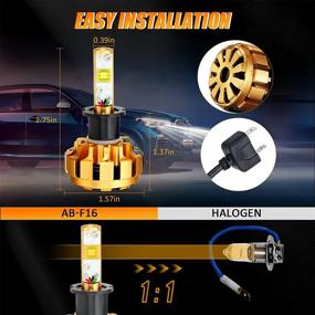 img 3 attached to 💡 Auxbeam H3 Светодиодные лампы: Супер яркий 60W 12000lm набор для преобразования с чипами LED XHP50 - серия F-16 (пакет из 2)