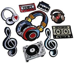 img 2 attached to 9-Piece Music Series Embroidery Patch Set - Radio, Tape Player, Headphone, Music Symbol - Ideal for Garment Decoration, Shoes, Hats