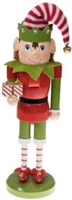 img 4 attached to Traditional 14 Inch Wooden Nutcracker - Festive Christmas Décor for Shelves and Tables by Clever Creations Santa's Elf