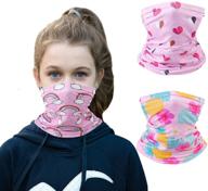 🧣 комплект из 3 шарфиков с защитой от уф-излучения для детей: просторные полотенца на шею - дышащая маска, шарф и ободок для активного отдыха на открытом воздухе логотип
