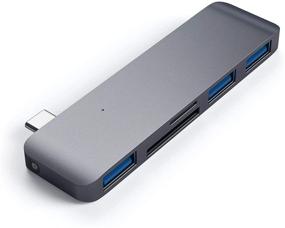 img 2 attached to 🔌 Satechi Aluminum Type-C USB 3.0 3-in-1 Combo Hub Adapter Review: Connect iPad Pro M1, MacBook Pro/Air M1 with 3 USB 3.0 Ports and Micro/SD Card Reader (Space Gray)