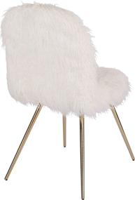 img 2 attached to 🪑 Exquisite OSP Home Furnishings Julia White Faux Fur Accent Chair with Elegant Gold Legs