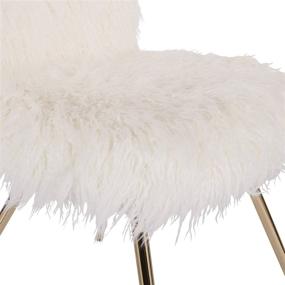 img 1 attached to 🪑 Exquisite OSP Home Furnishings Julia White Faux Fur Accent Chair with Elegant Gold Legs