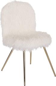 img 4 attached to 🪑 Exquisite OSP Home Furnishings Julia White Faux Fur Accent Chair with Elegant Gold Legs