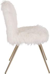 img 3 attached to 🪑 Exquisite OSP Home Furnishings Julia White Faux Fur Accent Chair with Elegant Gold Legs