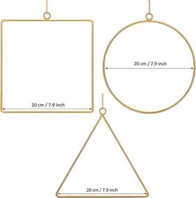 img 3 attached to 🌼 3-Piece Matte Brass Geometric Wire Hoop Frames for Flower Arrangement, Wreath, Macrame Wall Hanging - Wedding Decoration, Backdrop, Baby Shower, DIY Decor