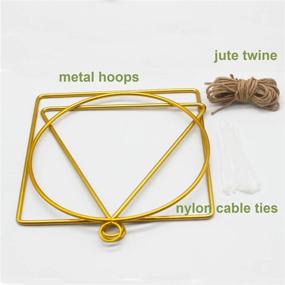 img 2 attached to 🌼 3-Piece Matte Brass Geometric Wire Hoop Frames for Flower Arrangement, Wreath, Macrame Wall Hanging - Wedding Decoration, Backdrop, Baby Shower, DIY Decor