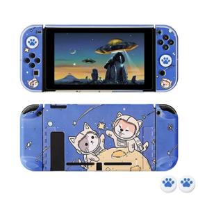 img 4 attached to 🎮 [Enhanced Version] Nintendo Switch Case, FANPL Protective Cover for Nintendo Switch and Joy-Con Controller with 2 Cat Claw Thumb Grips (Starry Sky)