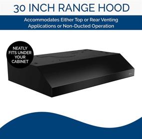 img 2 attached to Broan-NuTone BCSD130BL Glacier Range Hood: Under Cabinet Exhaust Fan with Light - 30-inch, Black