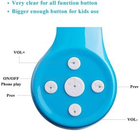 img 3 attached to 🎧 Safe and Durable Kids Bluetooth Headphones with Mic - Volume Limited Yusonic Wireless Headphones for Cell Phones TV Tablet Game School Boys Girls - Scratch Proof - E1 Pink+Blue