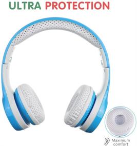 img 1 attached to 🎧 Safe and Durable Kids Bluetooth Headphones with Mic - Volume Limited Yusonic Wireless Headphones for Cell Phones TV Tablet Game School Boys Girls - Scratch Proof - E1 Pink+Blue