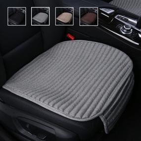 img 4 attached to 🚗 Gray Car Seat Covers - Suninbox Car Seat Cushion with Buckwheat Hulls for Auto - Universal Driver Seat Protector Mat - Ventilated & Breathable Comfortable Design