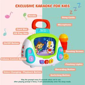 img 2 attached to 🎤 VATOS музыкальные игрушки для малышей: караоке-микрофон с функцией записи, изменения голоса и развития образования - игрушка Эйнштейна для девочек от 2 лет