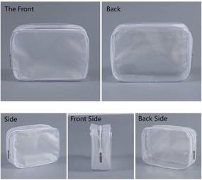 img 2 attached to 🧳 Travel-Friendly 6 Pack Clear Toiletry Carry Pouch: Waterproof Cosmetic Bags with Zipper - TSA Approved for Organized Vacation & Bathroom Essentials (A)