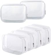 🧳 travel-friendly 6 pack clear toiletry carry pouch: waterproof cosmetic bags with zipper - tsa approved for organized vacation & bathroom essentials (a) logo