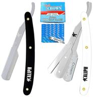 🪒 kaliph professional barber blade straight razor for men - premium 2-pack with 100 shaving blades - smooth shaving men's manual cut throat shaver safety kit (black & white) - ultimate precision for a stylish and close shave! logo