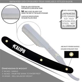 img 1 attached to 🪒 Kaliph Professional Barber Blade Straight Razor for Men - Premium 2-Pack with 100 Shaving Blades - Smooth Shaving Men's Manual Cut Throat Shaver Safety Kit (Black & White) - Ultimate Precision for a Stylish and Close Shave!