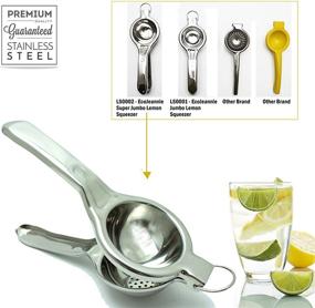 img 2 attached to 🍋 The Ultimate Professional Super Jumbo Stainless Steel Lemon Squeezer (EcoJeannie LS0002) - Unbreakable, Rust-Resistant Lemon Juicer | Commercial Grade Citrus Press with Free Citrus Tap