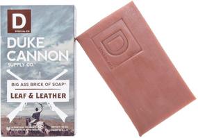 img 2 attached to Duke Cannon Supply Co. Soap on a Rope Set for Men: Tactical Scrubber Soap Pouch + Big Brick of Soap - Leaf + Leather, 10oz Rich, Warm Tobacco and Leather Scent - Premium Grooming Kit for a Masculine Clean