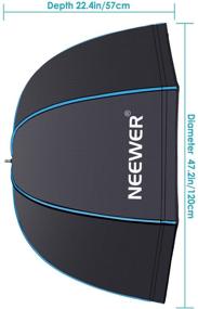 img 3 attached to 📸 Новер 48in/120cm октагональный софтбокс с синим ободком и держателем S-типа, сумкой для переноски - идеально подходит для студийной вспышки, портретной и продуктовой фотографии.