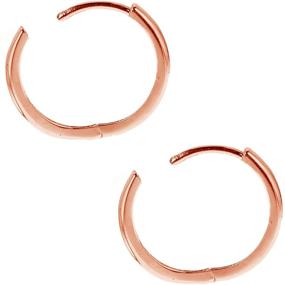 img 3 attached to 👂 Ritastephens 14k Genuine Yellow, White, or Rose Pink Gold Huggie Hoop Earrings - Mini or Small Sizes