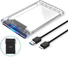 img 4 attached to 💾 ELUTENG SSD External Hard Drive Enclosure 2.5 inch SATA to USB3.0 UASP Clear Portable Hard Drive Case - Tool-Free Transparent, Up to 2TB HDD, Windows Compatible