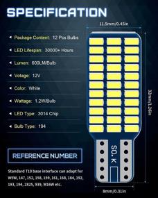 img 3 attached to 🔆 12-пачка T10 921 922 912 лампы Qoope Super Bright Natural White LED для подсветки потолка RV 12V / освещения интерьера RV / туристического прицепа / кемпера / лодки