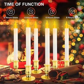 img 1 attached to 🕯 Set of 8 Battery Operated Flameless Window Candles with Timers - Festive Taper Candles with Holders, Suction Cups, and Remote Control - Ideal for Christmas Window Decorations and Festive Celebrations