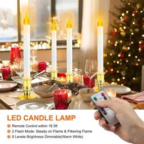 img 2 attached to 🕯 Set of 8 Battery Operated Flameless Window Candles with Timers - Festive Taper Candles with Holders, Suction Cups, and Remote Control - Ideal for Christmas Window Decorations and Festive Celebrations