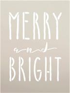 🎄 merry and bright word stencil by studior12: reusable mylar template for farmhouse style christmas diy home decor logo