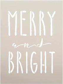 img 3 attached to 🎄 Merry and Bright Word Stencil by StudioR12: Reusable Mylar Template for Farmhouse Style Christmas DIY Home Decor