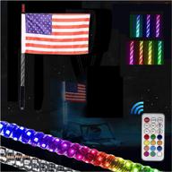 🚗 nbwdy 2ft dancing led whip lights for offroad jeep polaris rzr utv atv sand dune buggy quad truck boat with 360° twisted flag logo