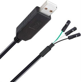 img 1 attached to 🔌 DTECH Адаптер USB в TTL-серийный 3.3В кабель с чипом FT232RL длиной 6 футов, черный - сигналы TX RX 3-х контактный разъем с шагом 0.1 дюйма, женский разъем - совместим с Windows 10 8 7 Linux MAC OS.