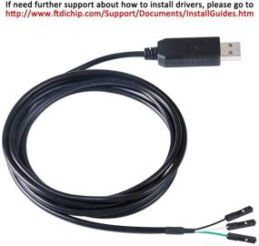 img 3 attached to 🔌 DTECH Адаптер USB в TTL-серийный 3.3В кабель с чипом FT232RL длиной 6 футов, черный - сигналы TX RX 3-х контактный разъем с шагом 0.1 дюйма, женский разъем - совместим с Windows 10 8 7 Linux MAC OS.