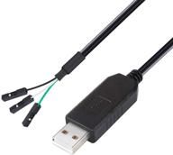 🔌 dtech адаптер usb в ttl-серийный 3.3в кабель с чипом ft232rl длиной 6 футов, черный - сигналы tx rx 3-х контактный разъем с шагом 0.1 дюйма, женский разъем - совместим с windows 10 8 7 linux mac os. логотип