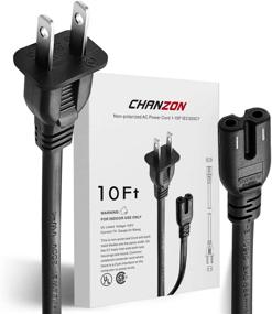 img 4 attached to 🔌 Chanzon UL Listed 10ft TV Power Cord - Universal Replacement Cable for Samsung LG TCL Toshiba Hisense, Canon Pixma, HP, Dell, Epson Printer, Sony Playstation PS4 PS5 PS2 PS3, Xbox One - 2 Prong AC 7A Plug