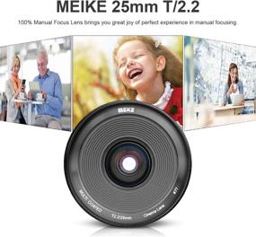 img 1 attached to MEKE 25mm T2.2 Large Aperture Manual Focus Lens with Low Distortion, 4K Capability, and Micro Four Thirds Mount, Compatible with Olympus and Panasonic Lumix Cameras, BMPCC 4K, and Zcam E2