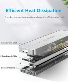 img 1 attached to 💽 ORICO Aluminum M.2 NVMe SSD Enclosure - Ultra-Slim M-Key PCIe to USB3.1 Gen2 Type-C - 10Gbps External NVMe SSD Case - Storage up to 2TB - Silver - PCM2