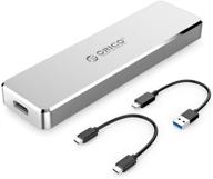 💽 orico aluminum m.2 nvme ssd enclosure - ultra-slim m-key pcie to usb3.1 gen2 type-c - 10gbps external nvme ssd case - storage up to 2tb - silver - pcm2 logo