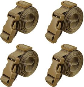 img 3 attached to 🔗 MAGARROW 10-13-16 Feet Long 1-Inch Strap Buckle Packing Straps Adjustable Belt (1" Wide - 13ft Long, Tan Color - Pack of 4)