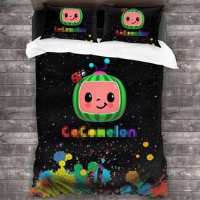 img 3 attached to 🛌 JERFYUT Cartoon Bedding Sets Twin: Adorable 3-Piece Bed Set for Boys and Girls, Including 1 Duvet Cover + 2 Pillowcases + Bed Sheets