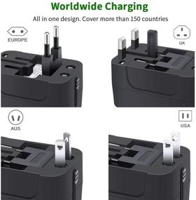 img 3 attached to 🌍 Universal Travel Adapter with Dual USB Ports – All-in-One Wall Charger for Cell Phones, Laptops – Compatible with USA, EU, UK, AUS Plugs