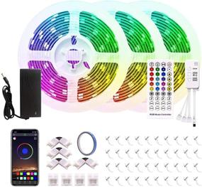 img 4 attached to 🌈 60ft RGB LED Strip Lights - Flexible Music Sync Rope Lights 5050 LED Tape Lights with APP Control and 40-Key IR Remote - Color Changing Lights for Home Kitchen Bed Bar Party Decoration